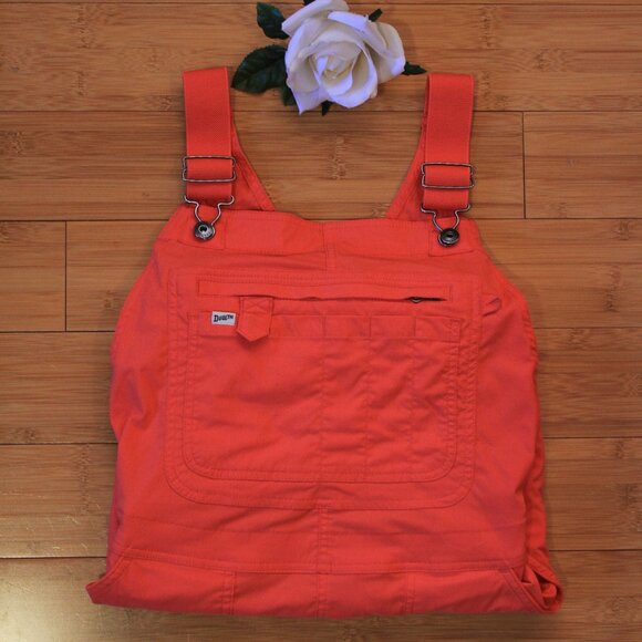 Women's Heirloom Gardening Bib Overalls in Coral size Large x 29 - Picture 1 of 11